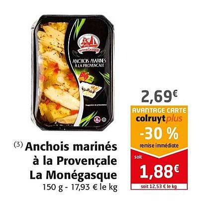 anchois marinés à la provençale la monégasque -30% de remise immédiate