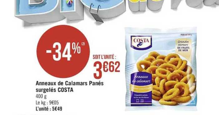 Anneaux De Calamars Panés Surgelés Costa