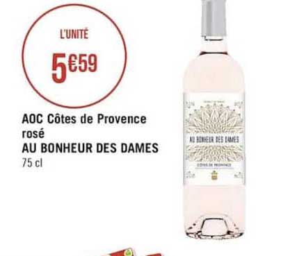 aoc côtes de provence rosé au bonheur des dames