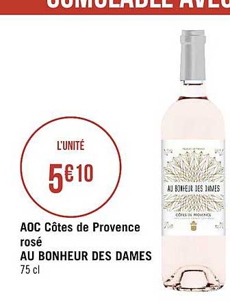 aoc côtes de provence rosé au bonheur des dames