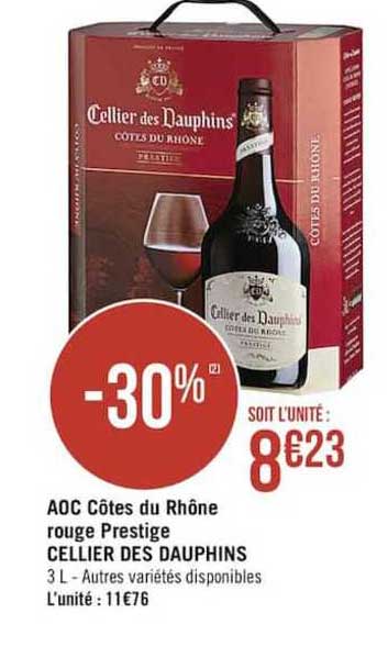 Aoc Côtes Du Rhône Rouge Prestige Cellier Des Dauphins