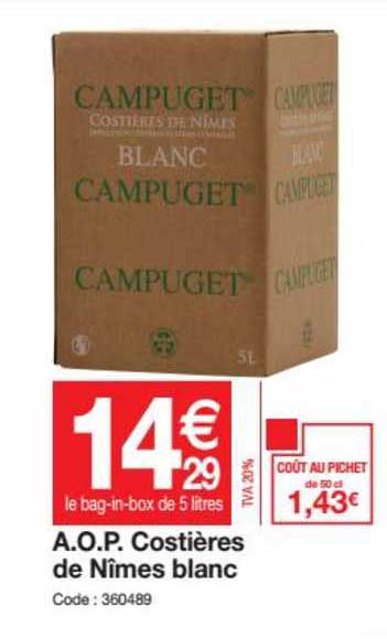 aop costières de nîmes blanc campuget