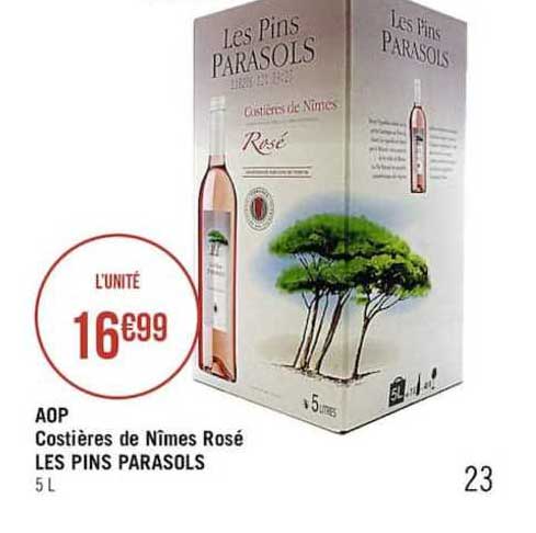 aop costières de nîmes rosé les pins parasols