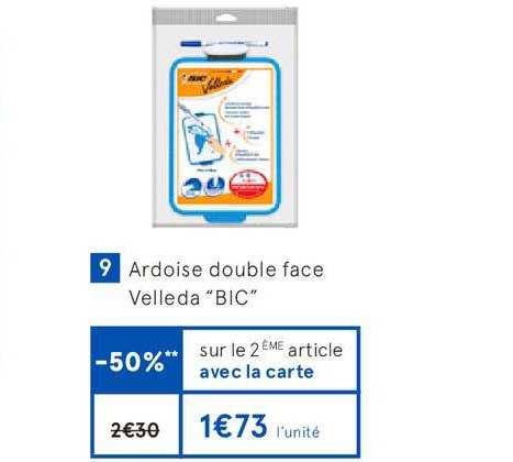 Ardoise Double Face Velleda Bic -50% Sur Le 2e