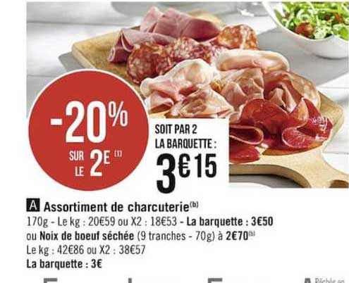 Assortiment De Charcuterie -20% Sur Le 2e