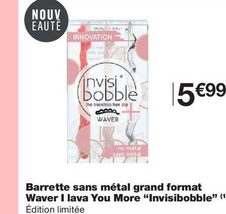 Barrette Sans Métal Grand Format Waver I Lava You More Invisibobble