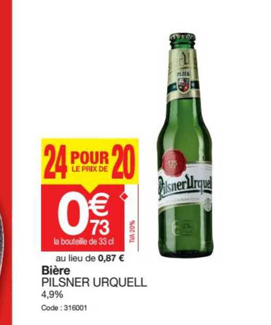 bière pilsner urquell 24 pour le prix de 20