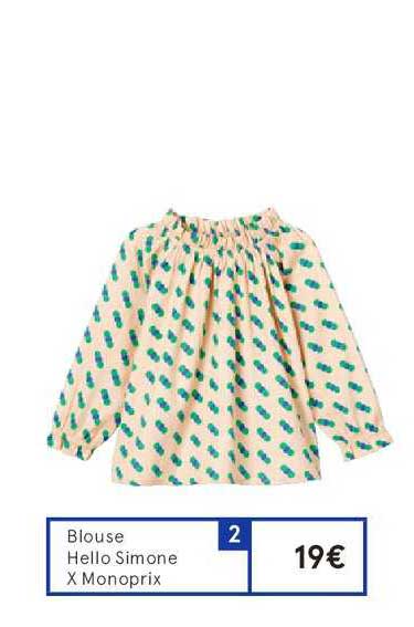 blouse hello simone x monoprix