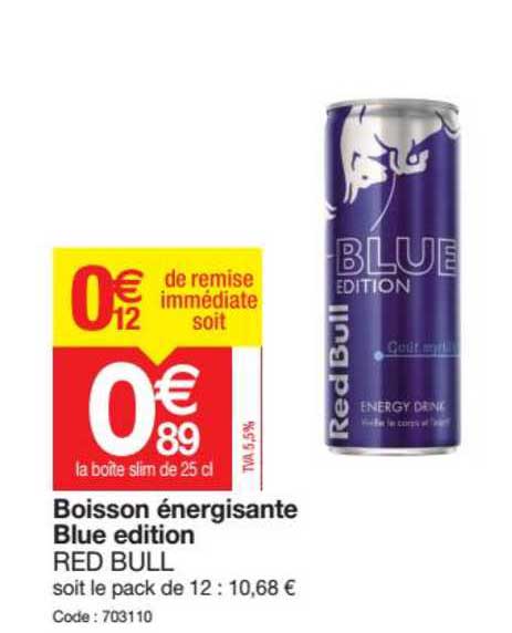 boisson énergisante blue edition red bull