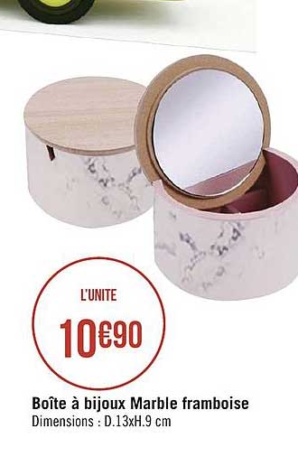 boîte à bijoux marble framboise