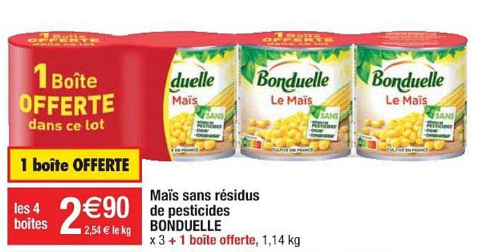 bonduelle le maïs sans résidus de pesticides