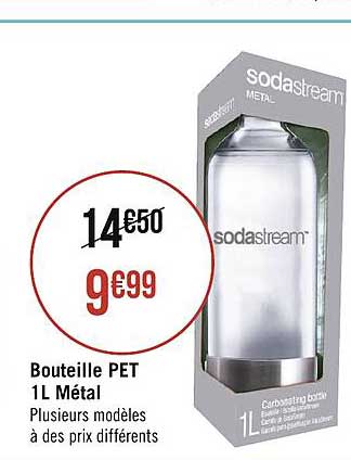 bouteille pet 1 litre métal sodastream
