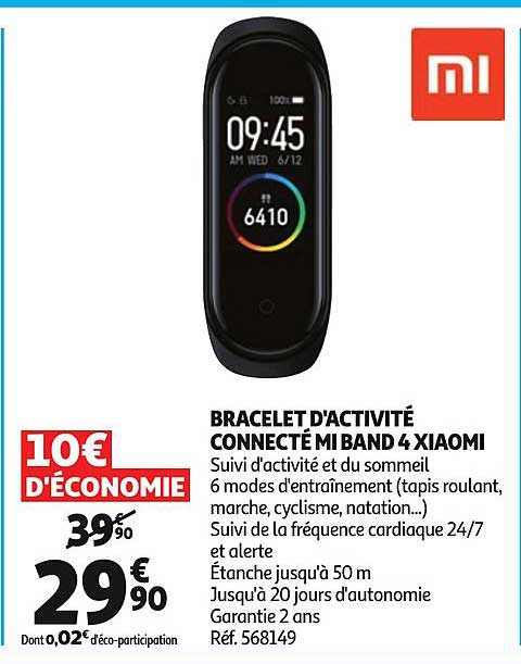 bracelet d'activité connecté mi band 4 xiaomi