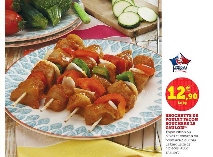 brochette de poulet façon bouchère le gaulois