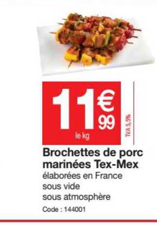 brochettes de porc marinées tex mex