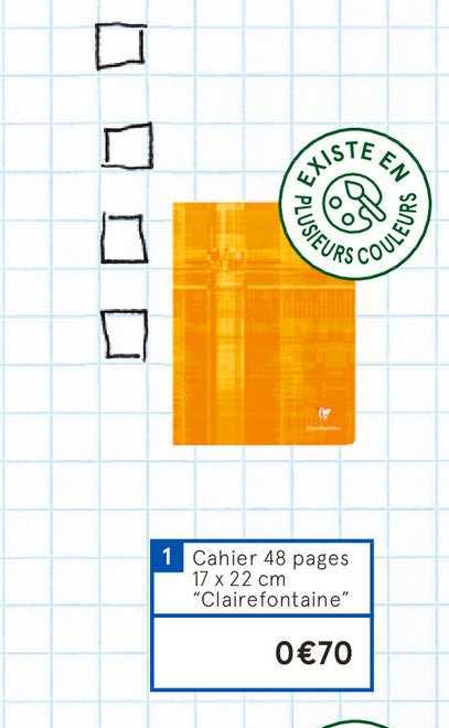 Cahier 48 Pages 17x22 Cm Clairefontaine