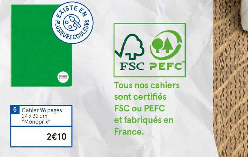 cahier 96 pages 24x32 cm monoprix