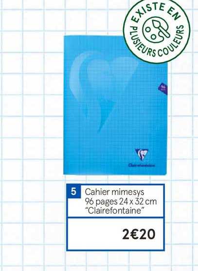 cahier mimesys 96 pages 24x32 cm clairefontaine