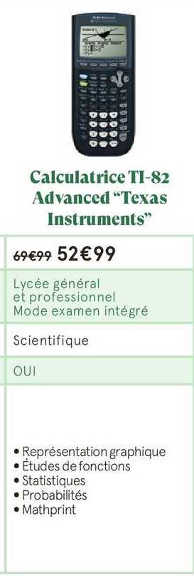 calculatrice ti82 advanced texas instruments