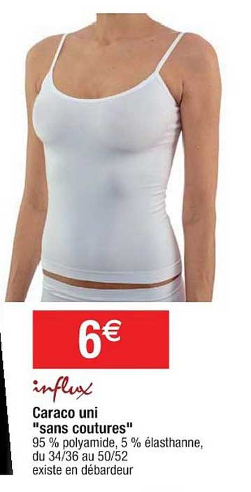 caraco uni sans coutures influx