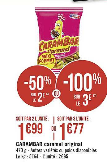 Carambar Caramel Original -50% Sur Le 2e Ou -100% Sur Le 3e
