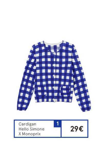 cardigan hello simone x monoprix