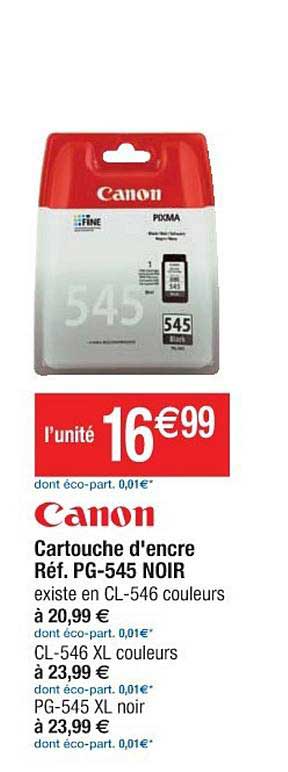 cartouche d'encre réf. pg 545 noir canon