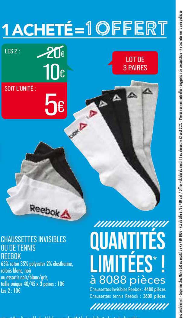 Chaussettes Invisibles Ou De Tennis  1 Acheté = 1 Offert