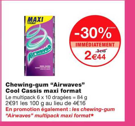 Chewing Gum Ariwaves Cool Cassis Maxi Format