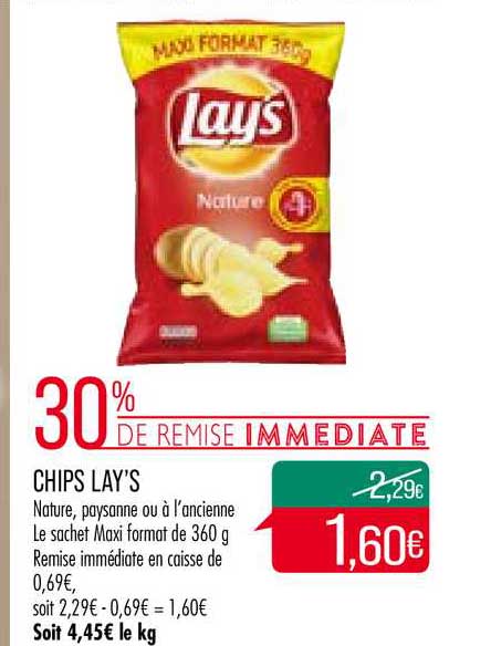 chips lay s 30% de remise immédiate