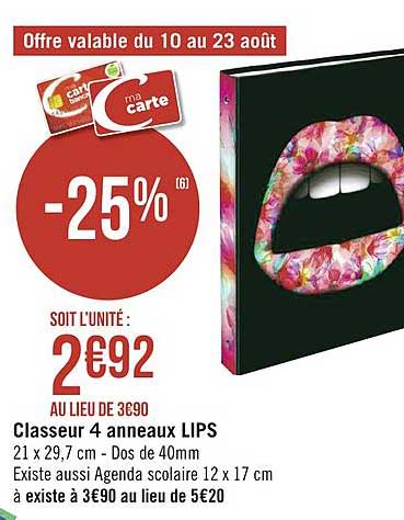 Classeur 4 Anneaux Lips