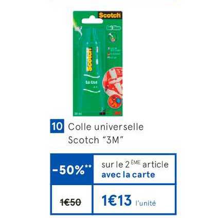 Colle Universelle Scotch 3m -50% Sur Le 2e