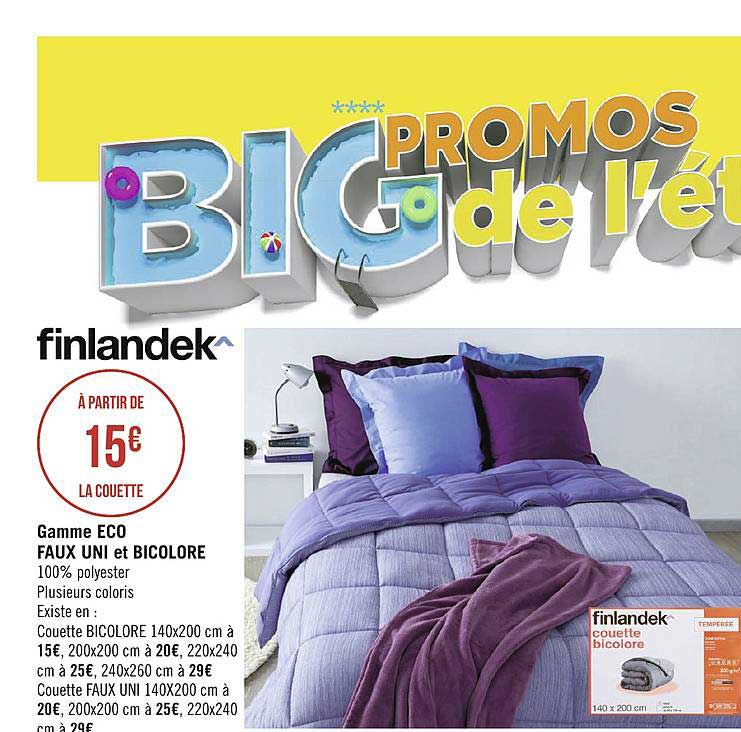 Couette Gamme Eco Faux Uni Et Bicolore Finlandek