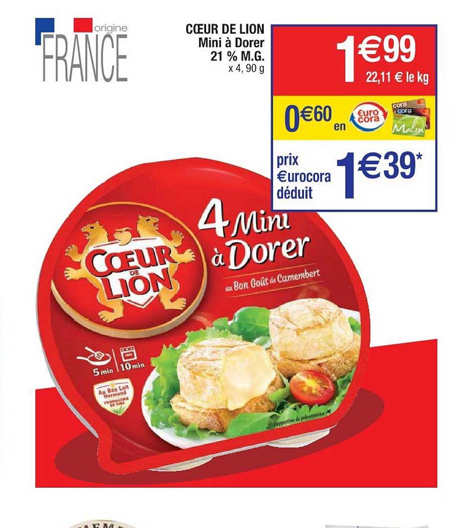 cœur de lion mini à dorer 21% m.g.