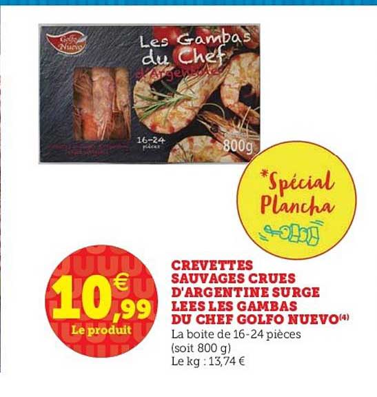crevettes sauvages crues d argentine surgelées les gambas du chef golfo nuevo