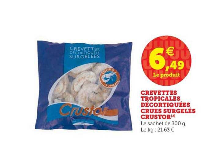 Crevettes Tropicales Décortiquées Crues Surgelées Crustor