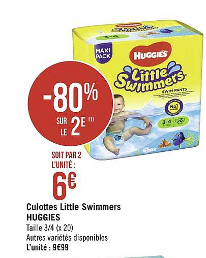 culottes little swimmers huggies  -80% sur le 2e