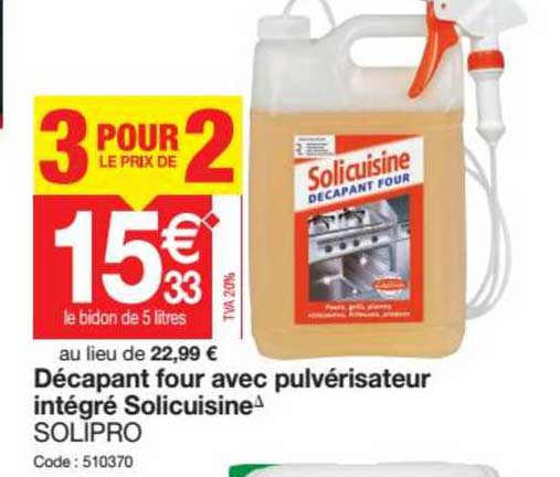 Décapant Four Avec Pulvérisateur Intégré Solicuisine Solipro 3 Pour Le Prix De 2