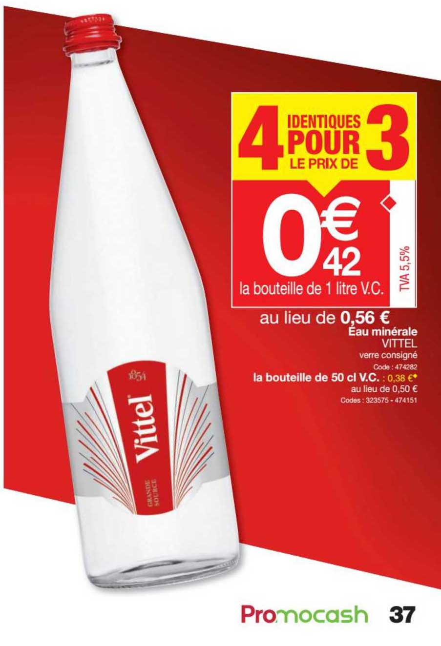 eau minérale vittel 4 pour le prix de 3