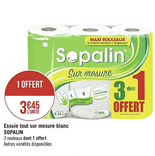 essuie tout sur mesure blanc sopalin