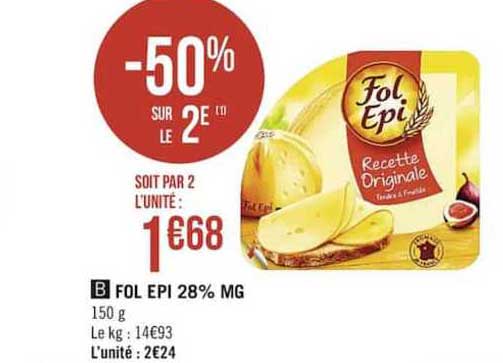 fol epi 28% m.g. -50% sur le 2e