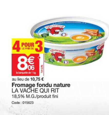 fromage fondu nature la vache qui rit 4 pour le prix de 3