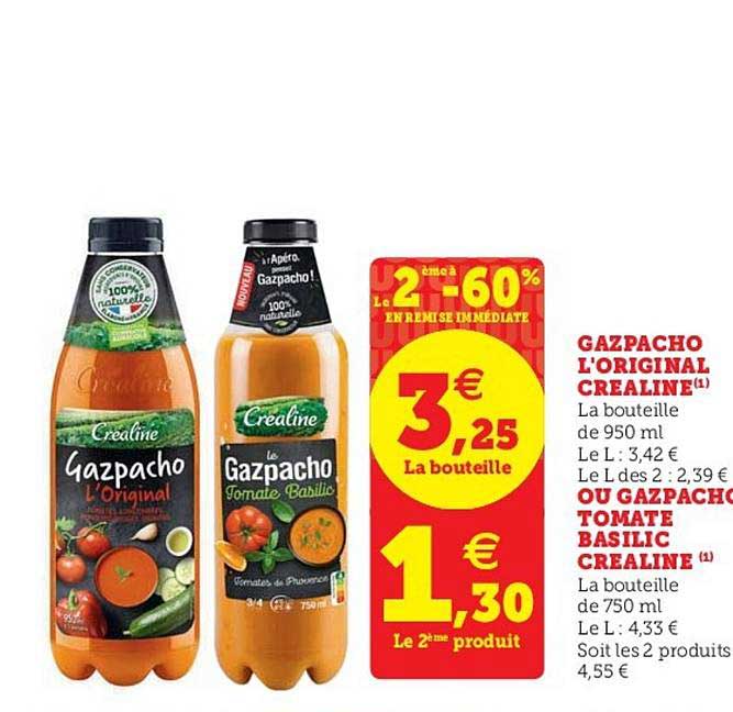 Gazpacho L Original Crealine Ou Gazpacho Tomate Basilic Crealine