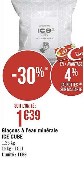 glaçon à l'eau minérale ice cube