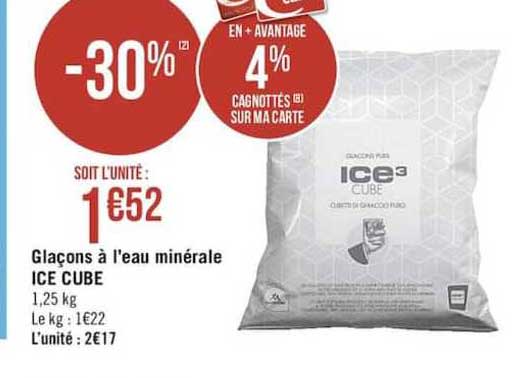 Glaçons à L'eau Minérale Ice Cube -30%