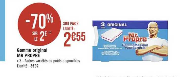 gomme original mr propre -70% sur le 2e