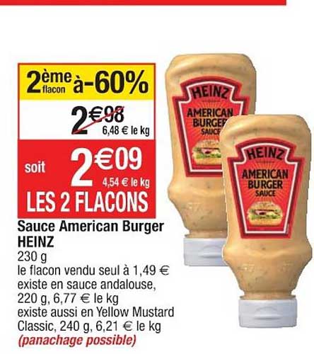 Heinz Sauce American Burger 2ème Flacon à -60%