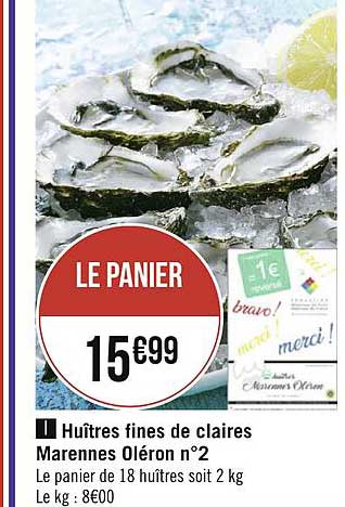 huîtres fines de claires marennes oléron n°2