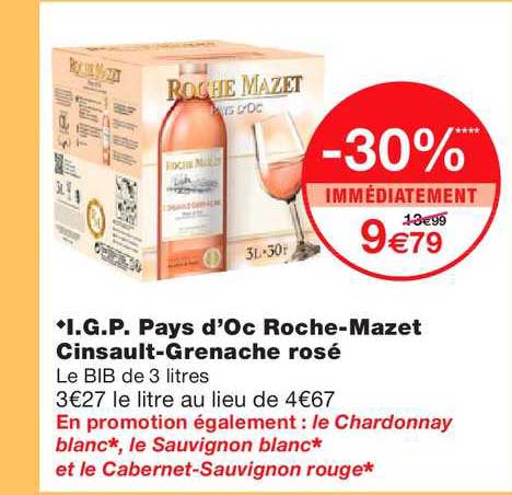 i.g.p. pays d'oc roche mazet cinsault grenache rosé