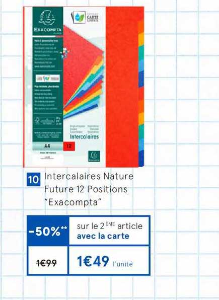 intercalaires nature future 12 positions exacompta  -50% sur le 2e